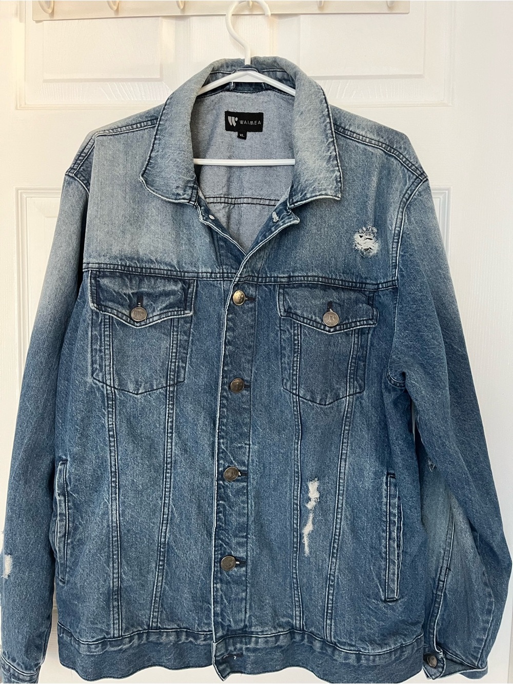 Waimea Men's Distressed Blue Denim Jacket